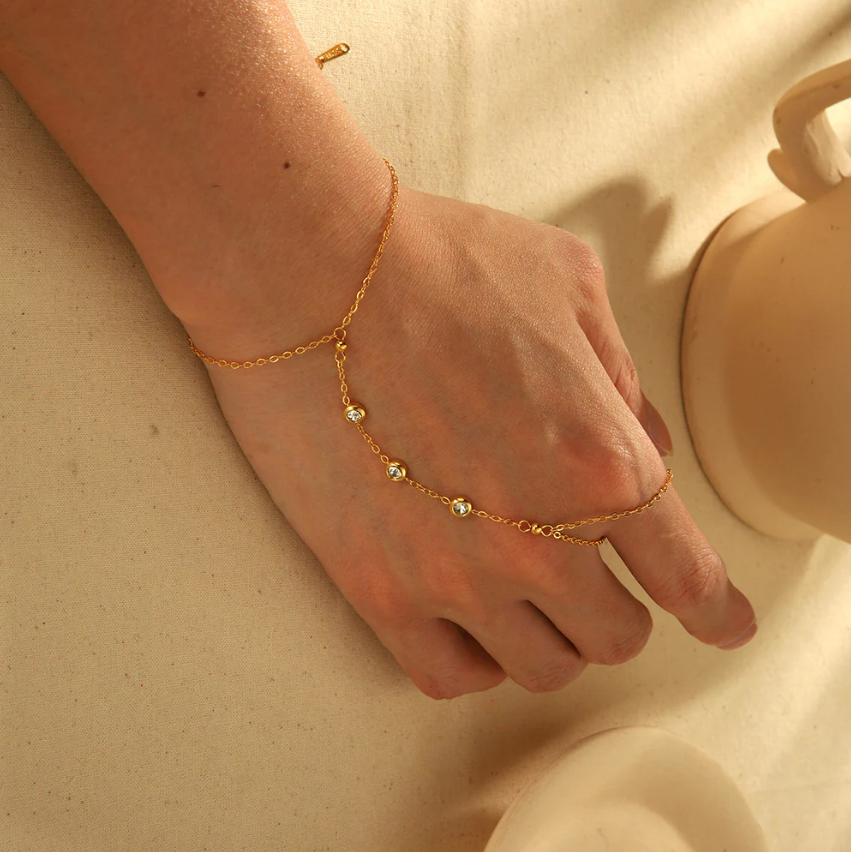 Dainty Hand Chain Bracelet-0