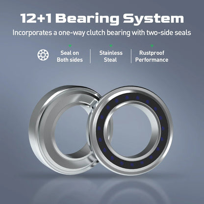 Flag Round Baitcasting Reel 5000 13kg Max DragRight Hand Silver-3