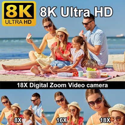 8K Digital Video Camera 64GB Card Included Black-1