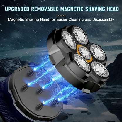 6D Electric Head And Face Shaver Rechargeable Cordless for Men Blue-4