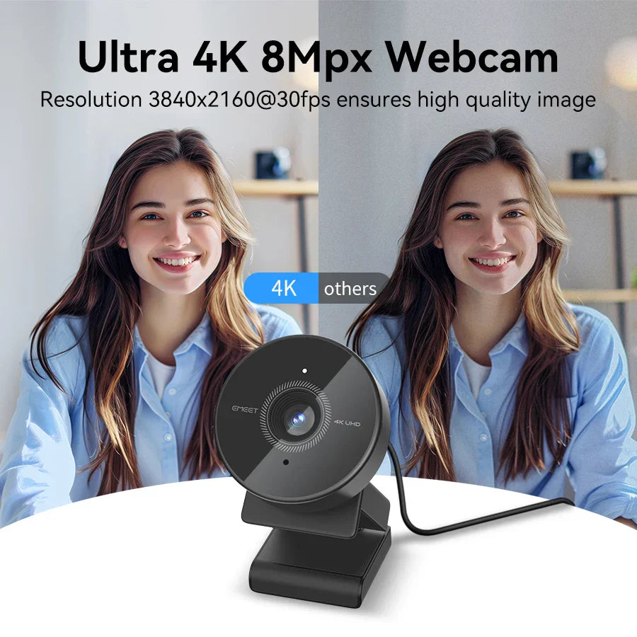 4K Autofocus USB Webcam Portable Camera Black-1