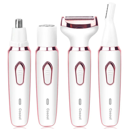 4 in 1 Electric Razor for Women Hair Trimmer White-0
