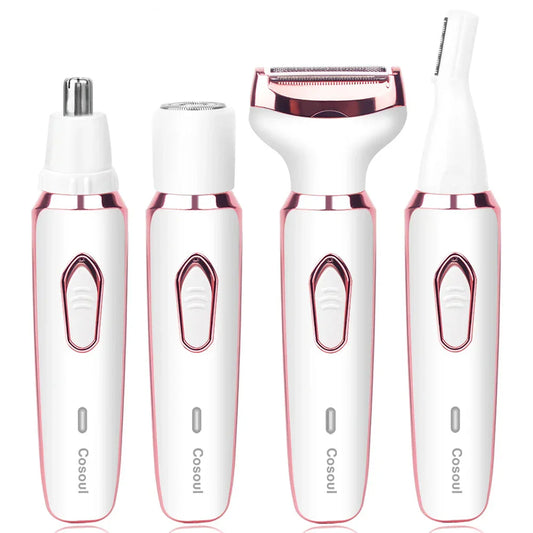4 in 1 Electric Razor for Women Hair Trimmer White-0
