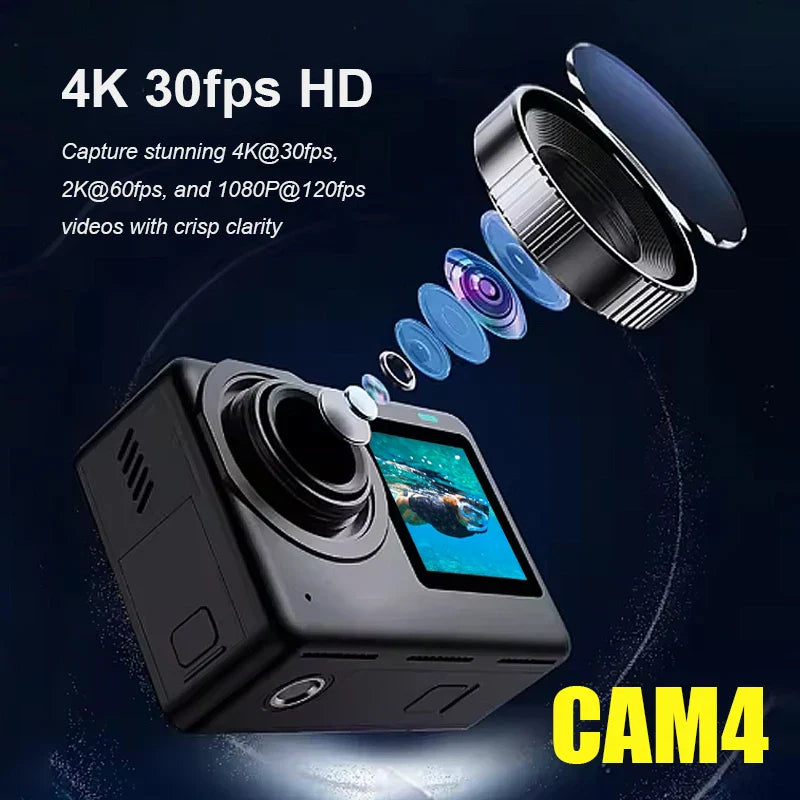 4K Sports Action Camera Active HDR Video Black-3