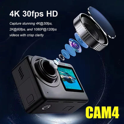 4K Sports Action Camera Active HDR Video Black-3