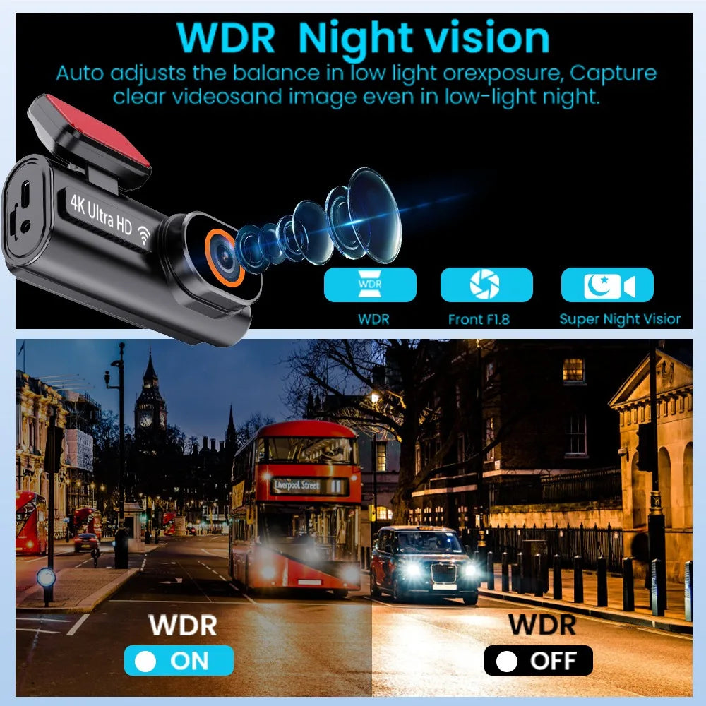 4K Dual Lens Dash Cam with Night Vision-3