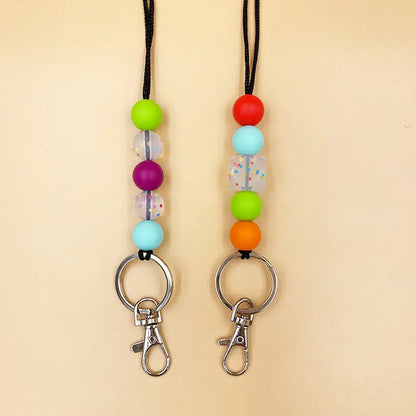 Amazon Badge Holder Keychain with Silicone Beads Lanyard