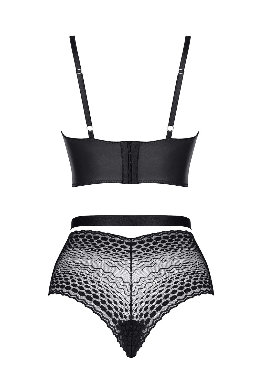 Sheer Lace Longline Bra & High Waist Briefs Demoniq Yessenia-4