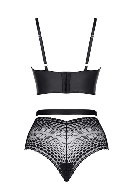 Sheer Lace Longline Bra & High Waist Briefs Demoniq Yessenia-4