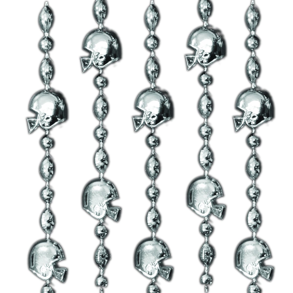 Football Helmet Bead Necklaces Silver Pack of 12-0