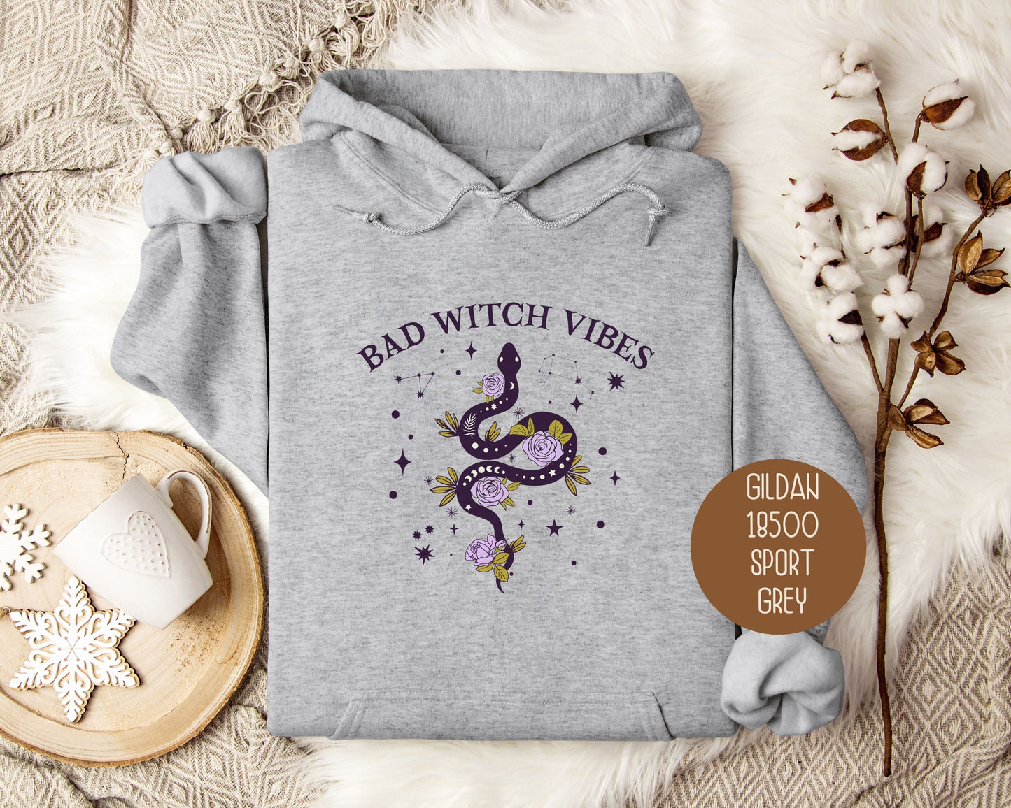 Bad Witch Vibes Halloween Hoodie-1