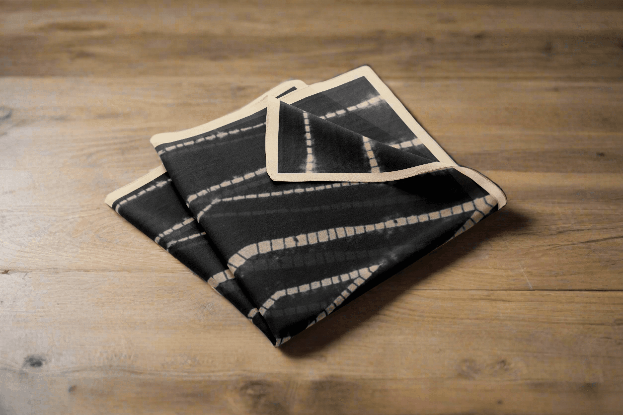 Charcoal Shibori Silk Beach Wrap Scarf-3