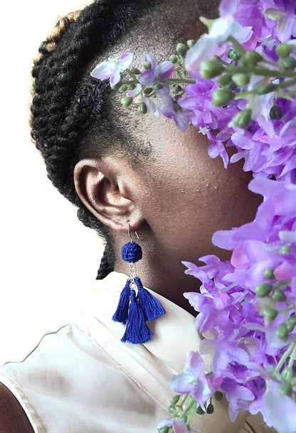 Statement Ball Tassel Earrings-1
