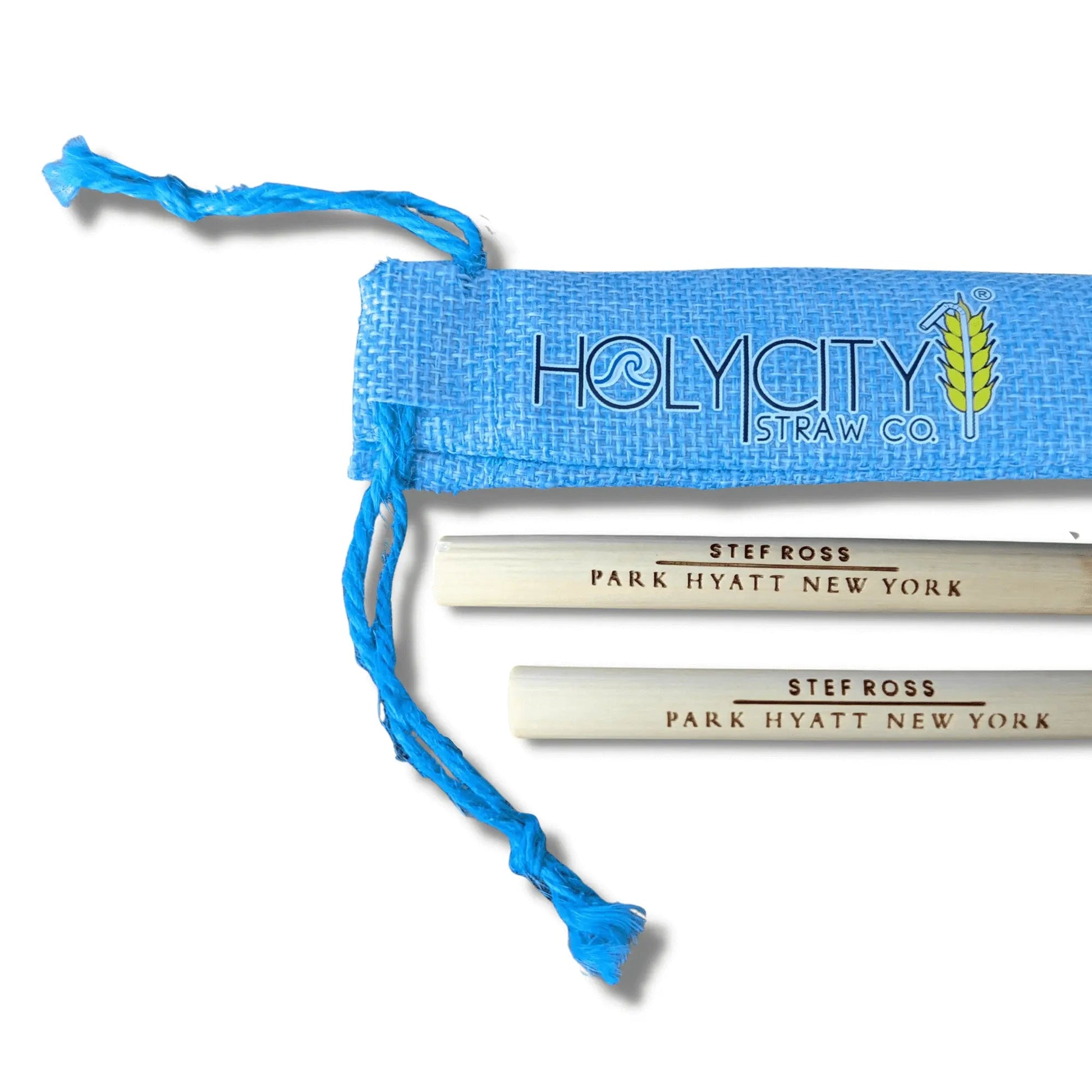 Customizable Two Straw/ Holy City Branded Jute Pouch Combo-2