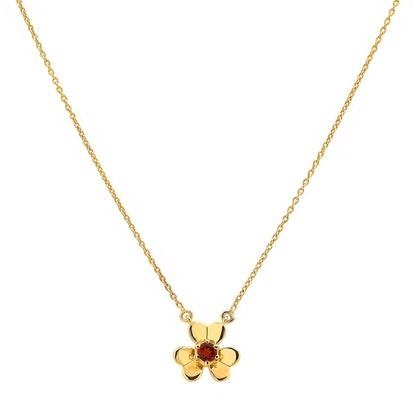 18K Gold Over Brass Natural Gemstones Round Shape Necklace BN-1035 TGN1006-2