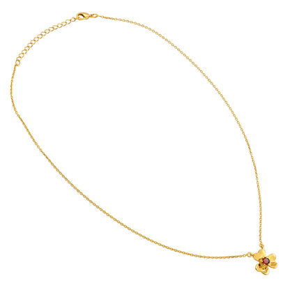 18K Gold Over Brass Natural Gemstones Round Shape Necklace BN-1035 TGN1006-4