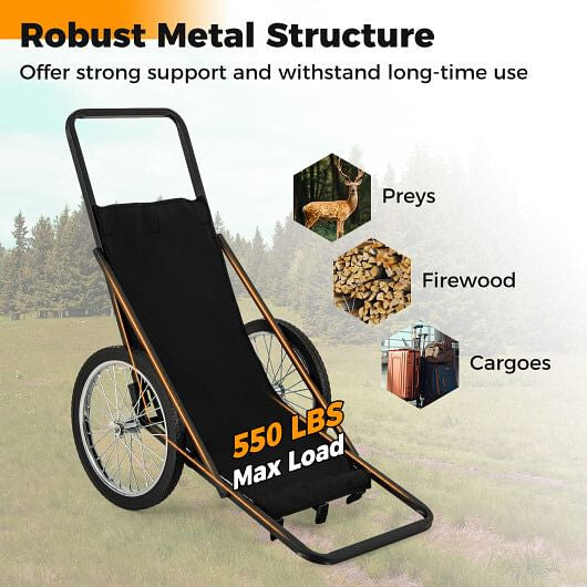 550 LBS Folding Deer Game Cart with Polyester Liner for Hunting-3