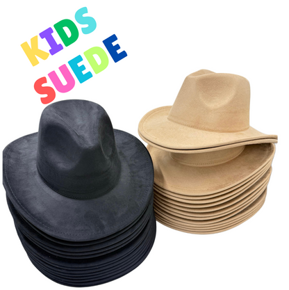 Kids Vegan suede cowboy style Hat-2