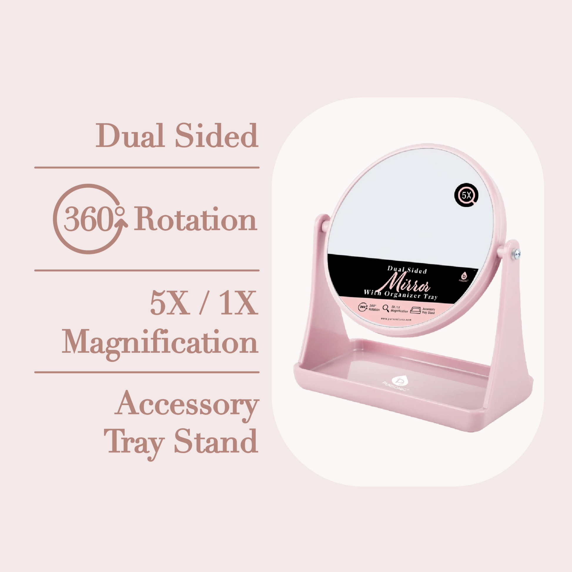 Dual Side Mirror With Organizer Tray-3