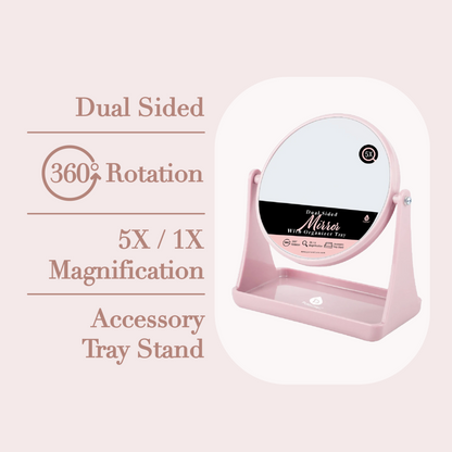 Dual Side Mirror With Organizer Tray-3