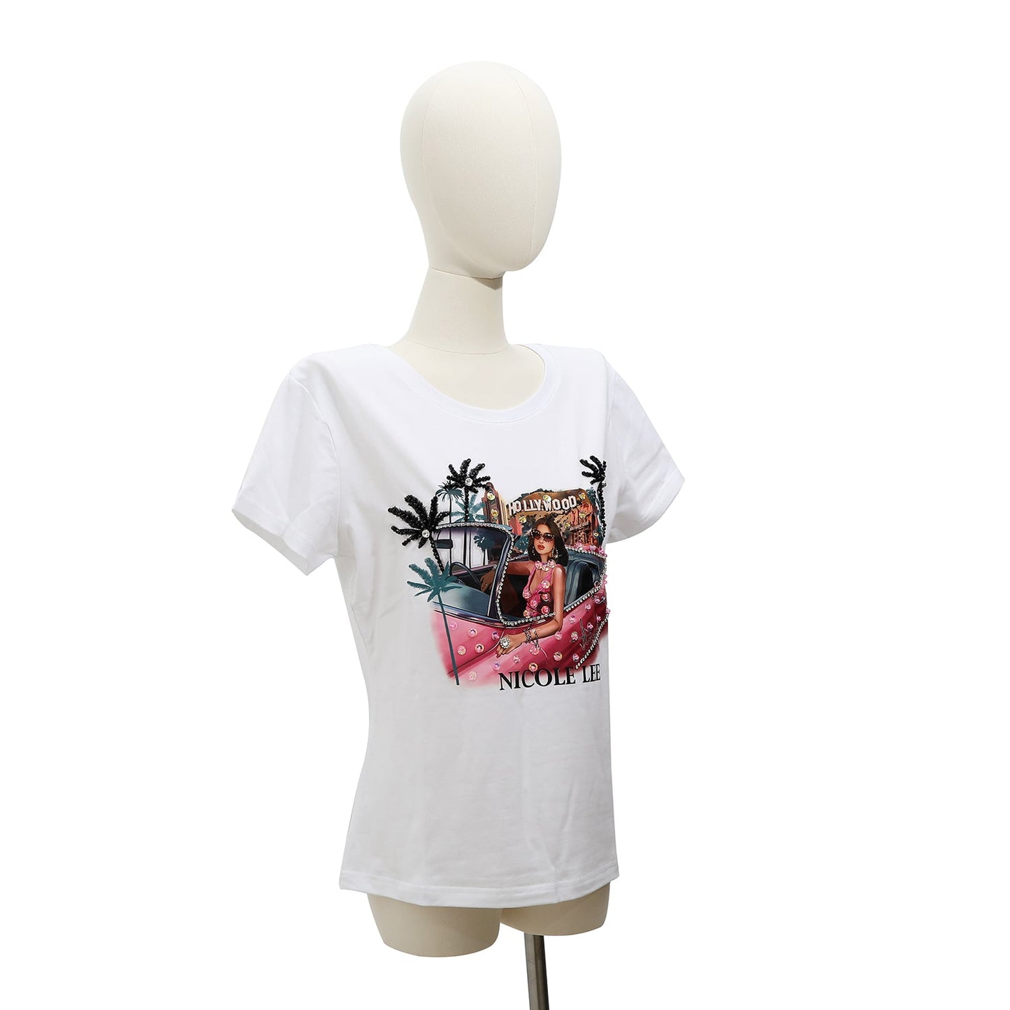 CAMISETA DE MODA NICOLE LEE CON BRILLOS (HOLLYWOOD DRIVE)-4
