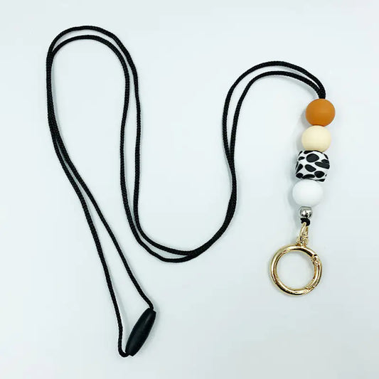 Amazon Badge Holder Keychain with Silicone Beads Lanyard