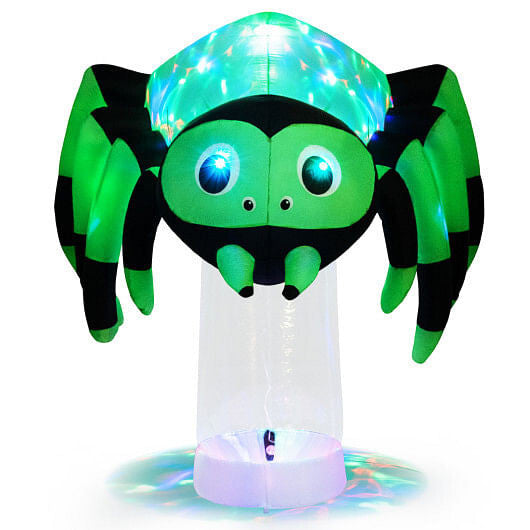 6 Feet Halloween Inflatable Spider with 3 Color Rotating Light-4
