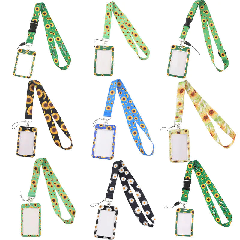 Daisy and Sunflower Phone Strap with Card Holder Set