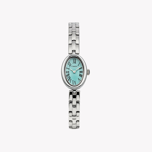 Cavatina Silver-Tone Case & Bracelet with Aquamarine Dial TW2Y26600-0