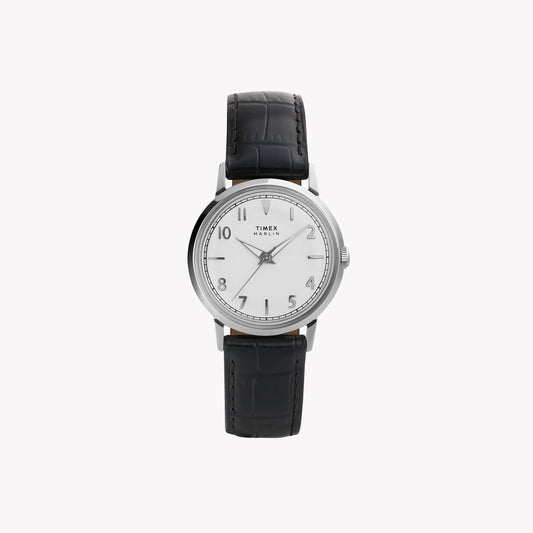 Marlin 34mm SST Case Black Strap Silver Dial Watch TW2Y37600 | Men's Luxury Timepiece-0
