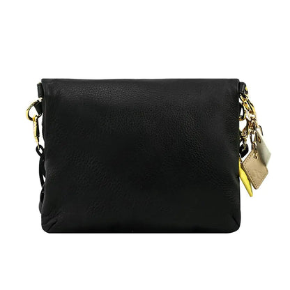 Flamingo Leather Fringe Bag - Midnight Black