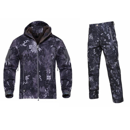 Hiking Fishing Python Softshell Fleece Lined Tactical Suit-0