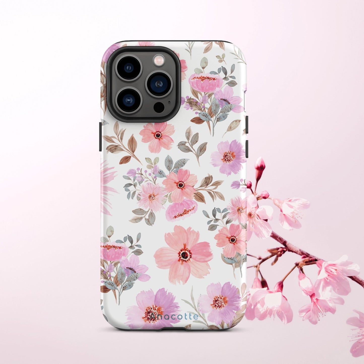 Anacotte Pure Vibes Sakula Pink Floral Design iPhone case-1