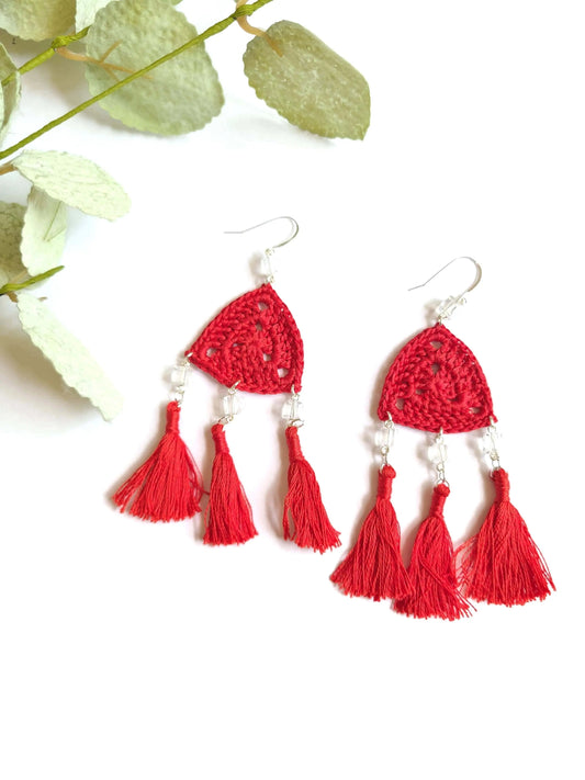 Triple Tassel Earrings-0