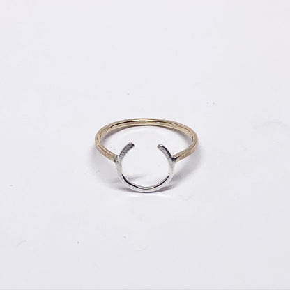Lucky Horseshoe Ring - Small - Two Toned-2