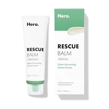 Hero Cosmetics Rescue Balm + Red Correct: Post-Blemish Recovery Cream Nourishing & Calming Dermatologist Tested Vegan (0.50 fl oz)