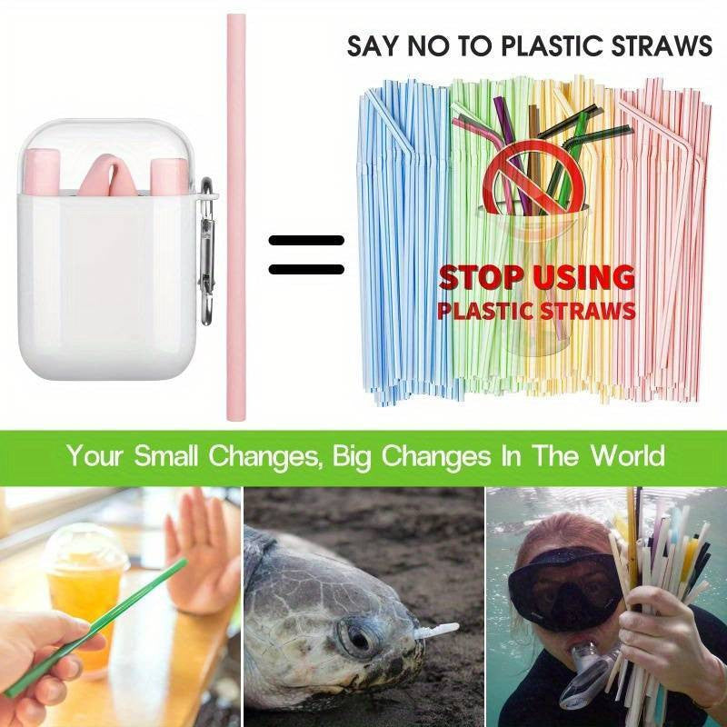 4db Szilikon Szívószál Készlet Tokkal-3