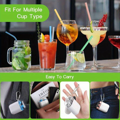 4db Szilikon Szívószál Készlet Tokkal-6