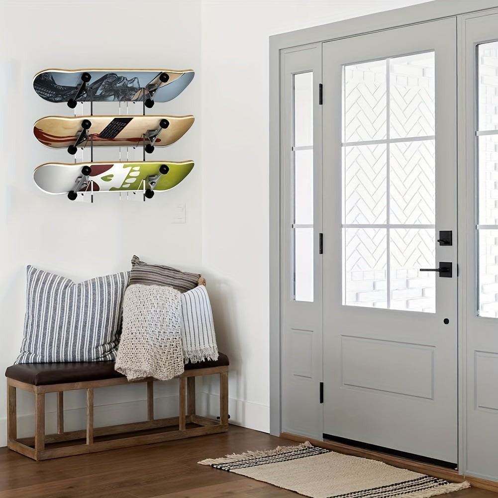 Akril gördeszkakihelyező állvány – falra szerelhető vízszintes gördeszka, snowboard tartó-2