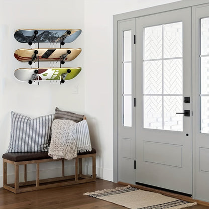 Akril gördeszkakihelyező állvány – falra szerelhető vízszintes gördeszka, snowboard tartó-2