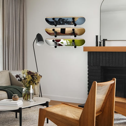 Akril gördeszkakihelyező állvány – falra szerelhető vízszintes gördeszka, snowboard tartó-3