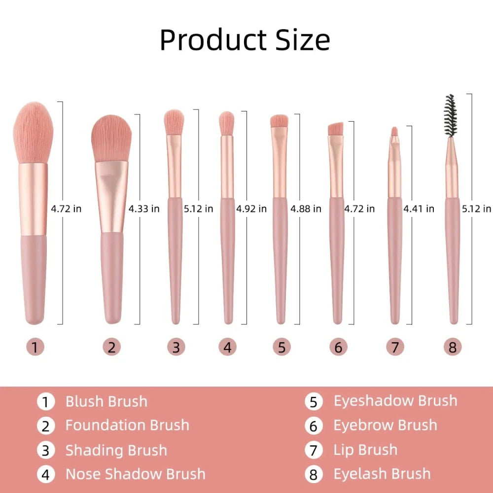 8pcs Professional Makeup Brush Set for Beauty Cosmetics