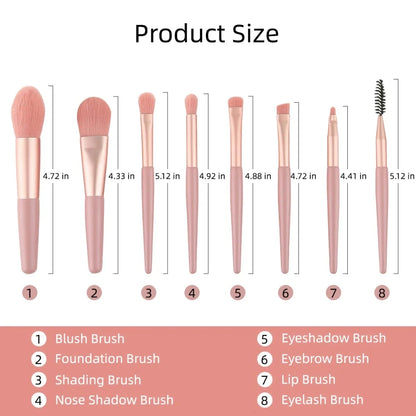 8pcs Professional Makeup Brush Set for Beauty Cosmetics