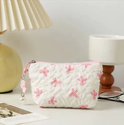 Large Bow Clutch Cosmetic Bag