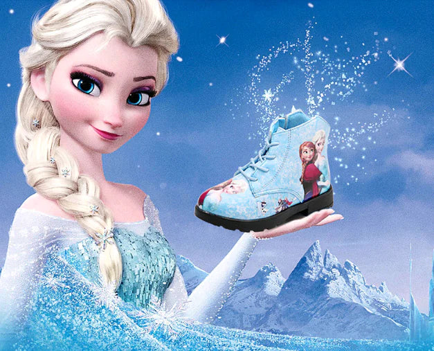 Frozen Princess Cotton Boots for Girls, Cartoon Snow Boots