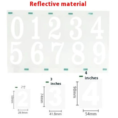 High-Temperature Reflective Waterproof PVC Number Sticker