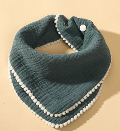 Cotton Gauze Baby Bibs with Lace for Newborns