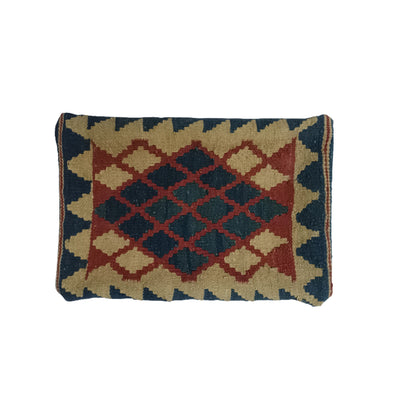 Kilim- Handwoven -Yellow -Metal -Cushion- Cover