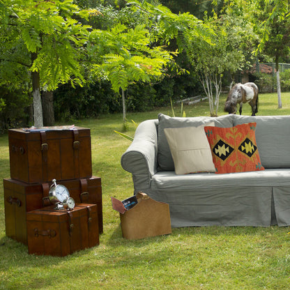 Geometric -Raw -Sienna -Kilim -Cushion -Cover