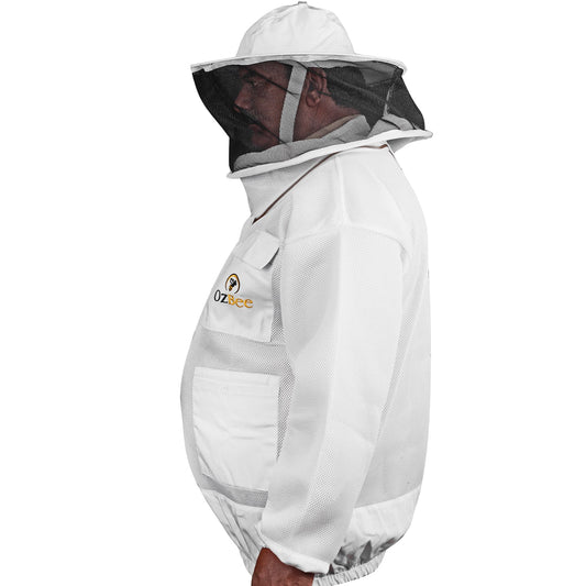 Beekeeping Bee Jacket 2 Layer Mesh Round Head Ultra Light Jacket Protective Equipment-0